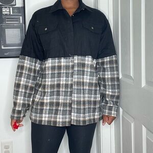 Denim jacket plaid